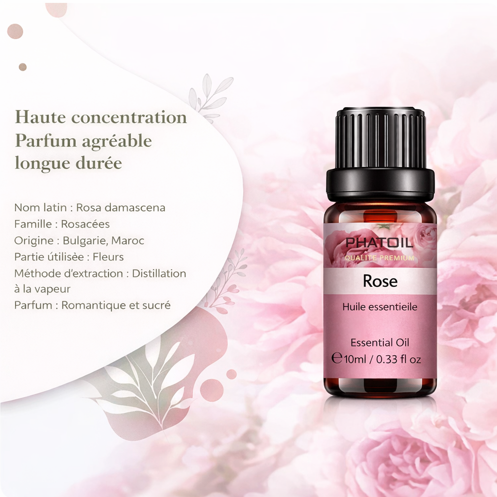 Huile essentielle rose pure 10ml premium – L'Essence Secrète | Passion Intime