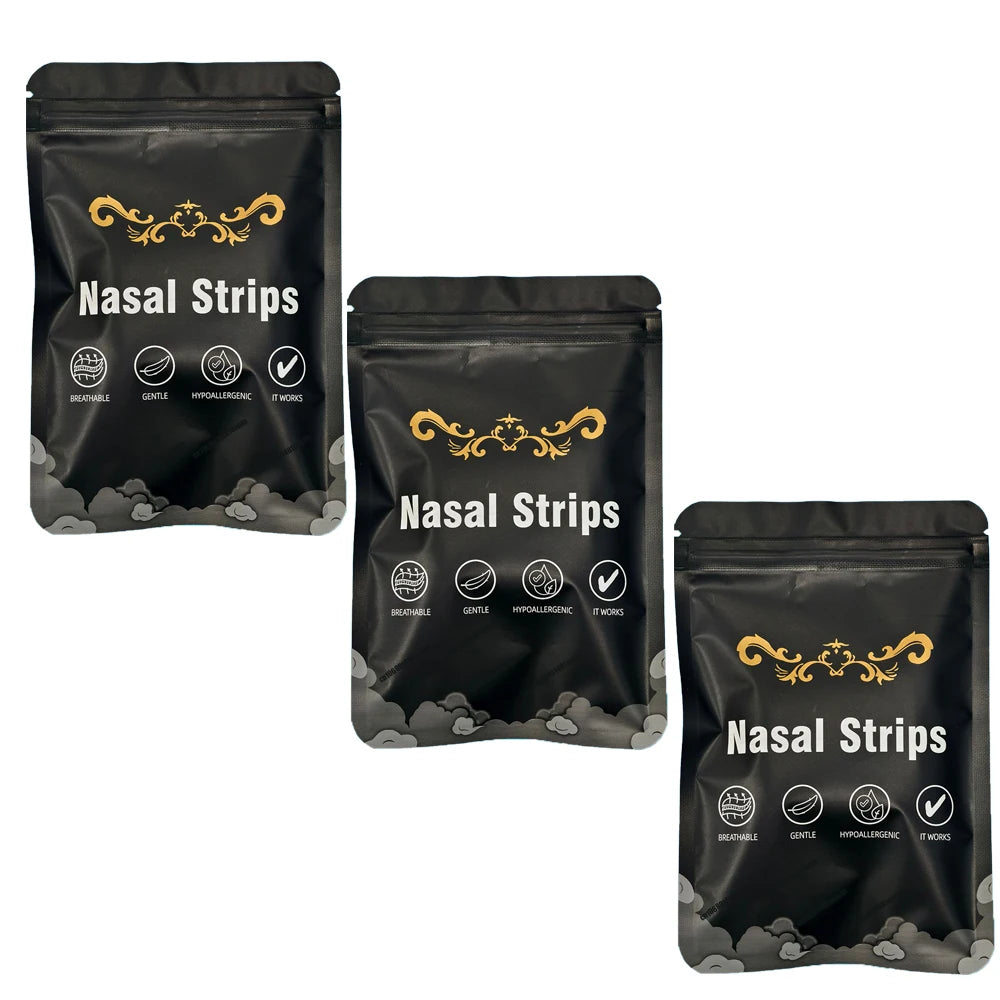 Pack de 3 sachets de bandelettes nasales hypoallergéniques pour mieux respirer la nuit"